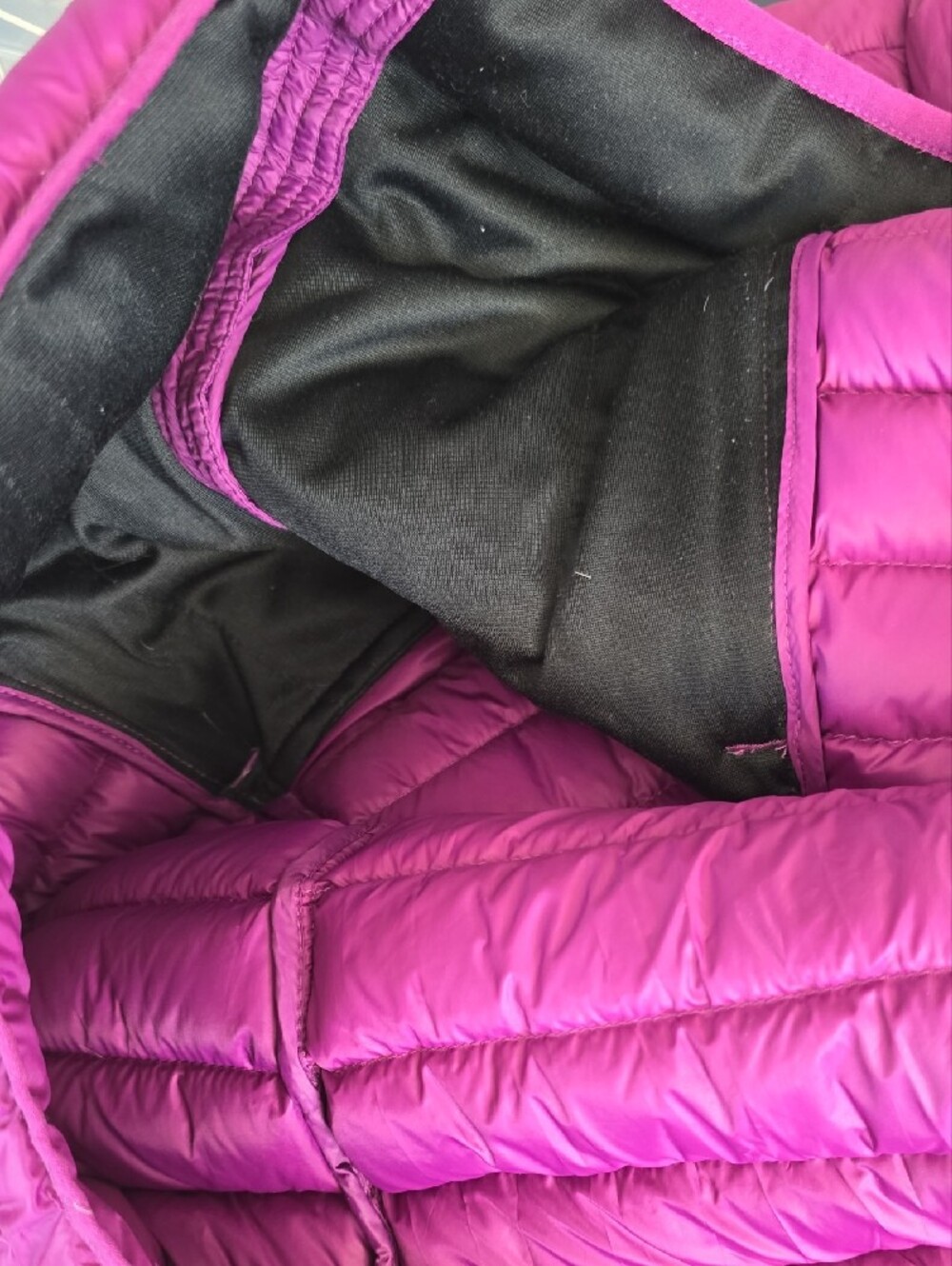 Natural Reflections Women's Quilted Puffer Jacket in Purple - Picture 8 of 8